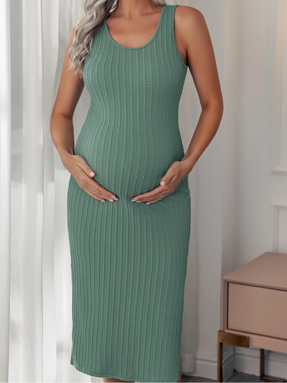 Ribbed Maternity Tank Dress